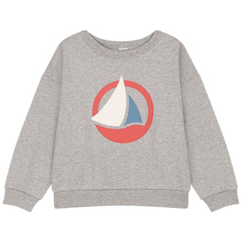 Petit Bateau Sweatshirt Med Tryk Gråmeleret | Grå | 3 years