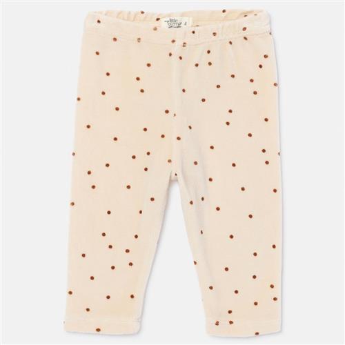 Cozmo Polka Dot Velour Baby Leggings Stone |  | 9 months