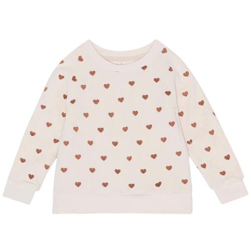 Se Flöss Pluto Hjertemønstret Sweatshirt Cremefarvet |  | 74 cm ved Babyshop