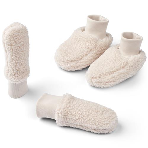 Liewood Osman Sæt Med Tøffeler Og Vanter Sandy 9-12 Months  Creme  9-12 måneder  Unisex