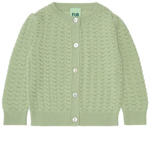 Se FUB Cardigan Med Pointelledetaljer Pistachio | Grønn | 68 cm ved Babyshop