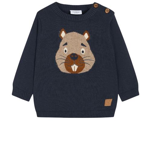 Se Hust&Claire Pilou Pullover Trøje Blue Night | Blå | 74 cm ved Babyshop