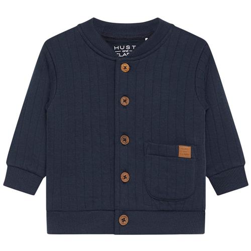 Se Hust&Claire Cliff Cardigan Blue Night | Blå | 74 cm ved Babyshop