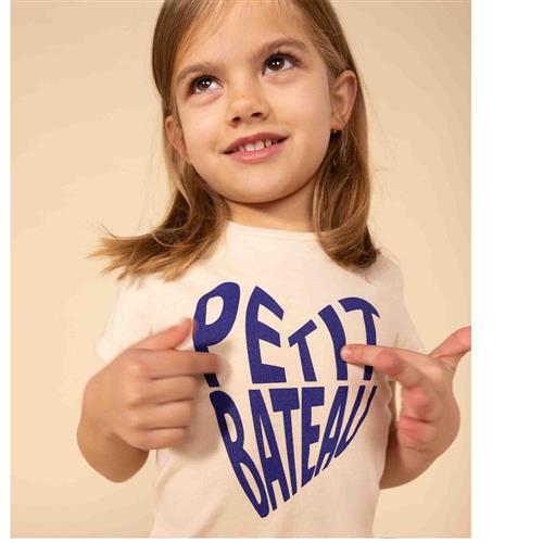 Petit Bateau Logo T-shirt Cremefarvet | Beige | 3 years