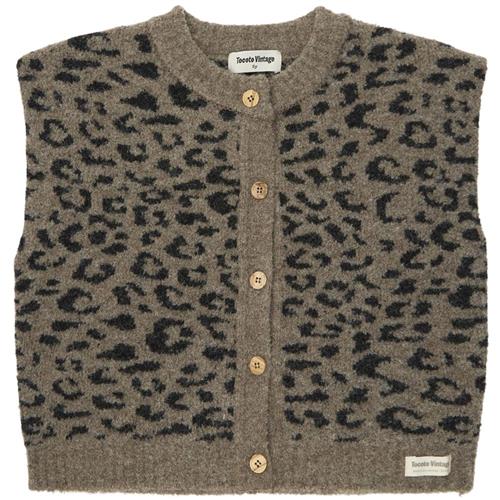 Tocoto Vintage Animal Print Knit Vest Brown | Brun | 6 years