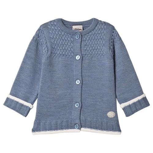 Se Lillelam Classic Cardigan Mellemblå | Blå | 74 cm ved Babyshop