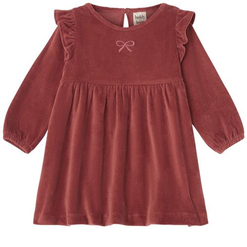 Buddy & Hope GOTS Tanja Velour Kjole Lingonberry | Rød | 98/104 cm