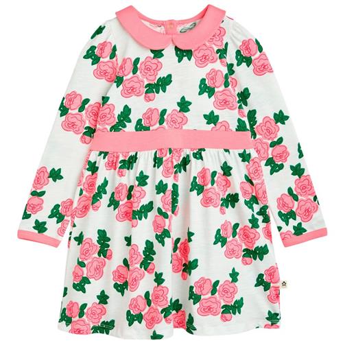 Se Mini Rodini GOTS Roses Blomstret Kjole Hvid | Lyserød | 80/86 cm ved Babyshop