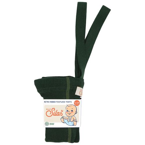 Se Silly Silas GOTS Fodsløse strømpebukser Dark Forest Green | Grønn | 1-2 years ved Babyshop