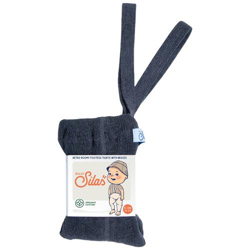 Se Silly Silas GOTS Roomy Fodsløse Strømpebukser Mørkegrå 2-3 Y  Grå  2-3 år  unisex ved Babyshop