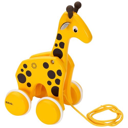 Se BRIO BRIO Baby - 30200 Giraffe Træk-sammen Legetøj Gul | Hvid | 0-3 ved Babyshop