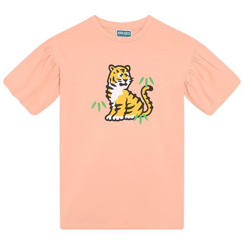 Kenzo T-shirt Kjole Med Tiger Print Nude | Lyserød | 5 years