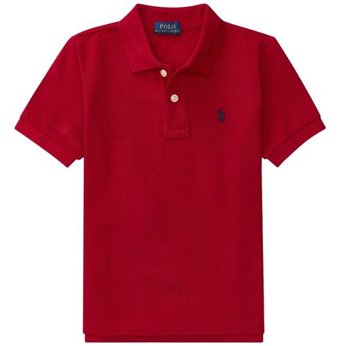 Se Ralph Lauren Logo Poloshirt Rød | Rød | 136-138 cm ved Babyshop