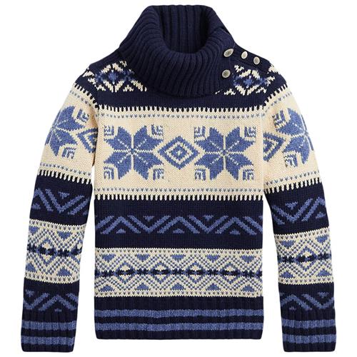 Se Ralph Lauren Nordic Intarsia Trøje Navyblå | Marine blå | 18-24 months ved Babyshop