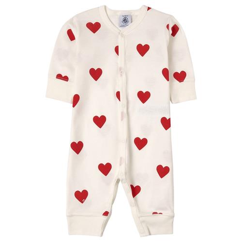 Se Petit Bateau Hjertemønstret Heldragt Hvid | Hvid | 24 months ved Babyshop