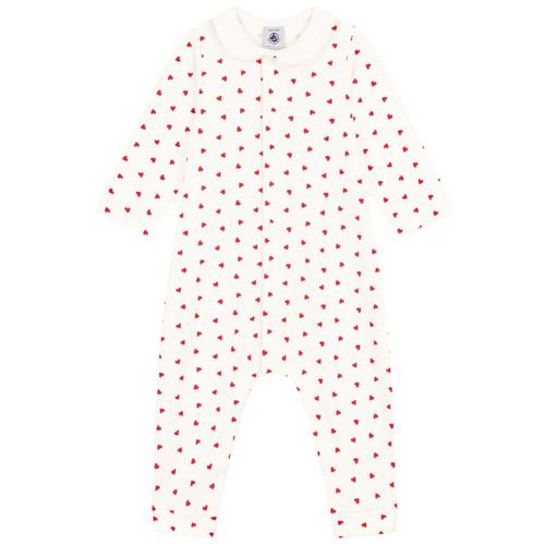 Petit Bateau Hjertemønstret Heldragt Cremefarvet |  | 3 months