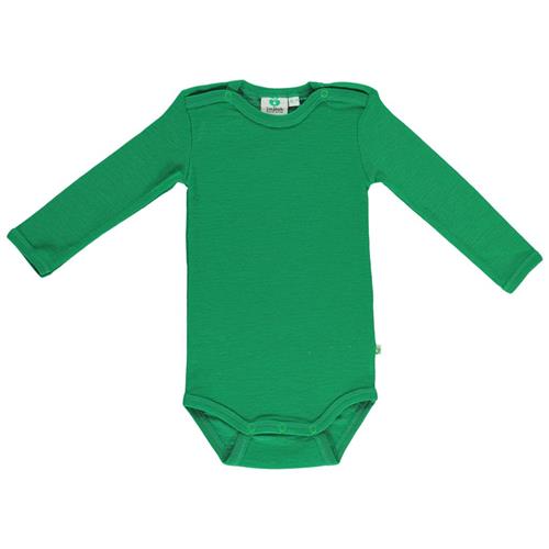 Se Småfolk Uld-bodysuit Grøn | Grønn | 68/74 cm ved Babyshop