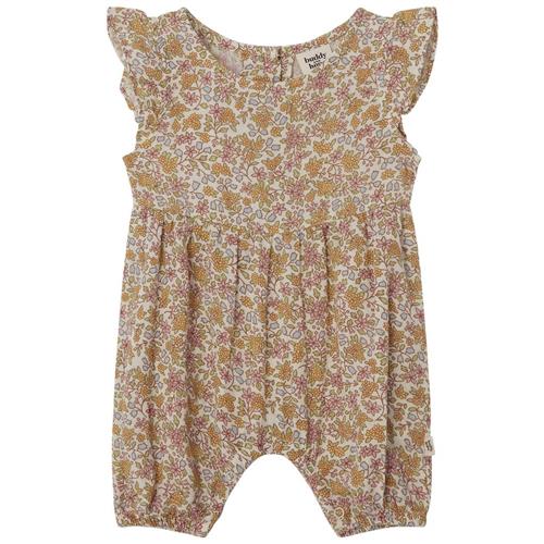 Buddy & Hope GOTS Svea Blomstret Romper Wildflowers | Gul | 62/68 cm