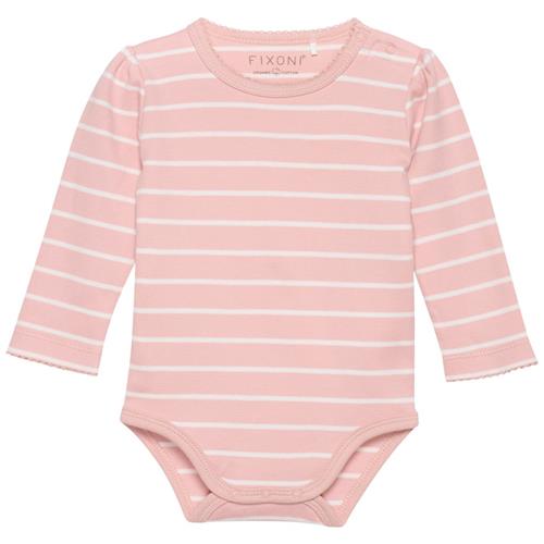 Fixoni Stribet Babybody Misty Rose | Lyserød | 62 cm