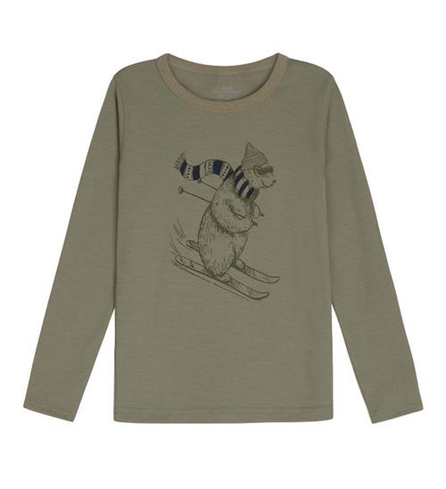 Se Hust and Claire Bluse - Uld/Bambus - Abba - Khaki m. Print ved KidsWorld