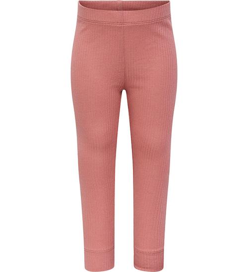 Se Hummel Hummel Leggings - Rib - hmlRene - Dusty Rose ved KidsWorld