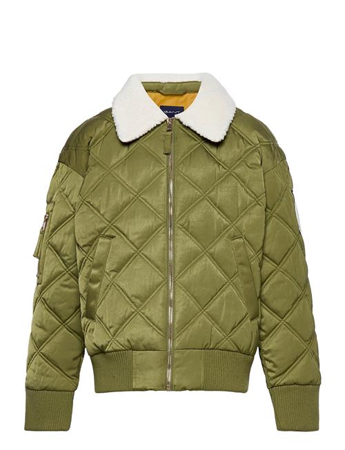 Se GANT D2. Quilted Aviator Jacket GANT Green ved Booztlet