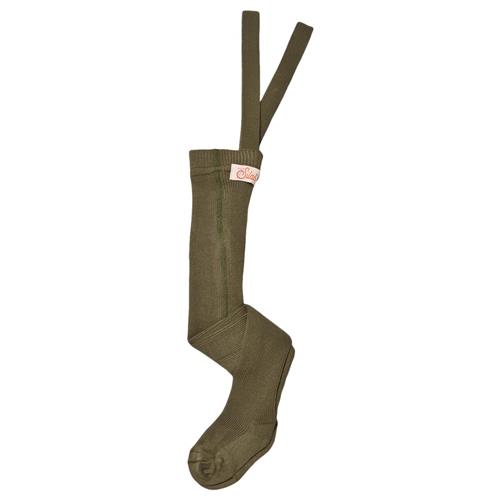 Silly Silas GOTS Strømpebukser Olive  0-2 Months  Grøn  0-2 måneder  unisex