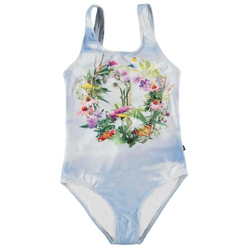 Se Molo Nika Badedragt Flower Peace | Blå | 92 cm ved Babyshop