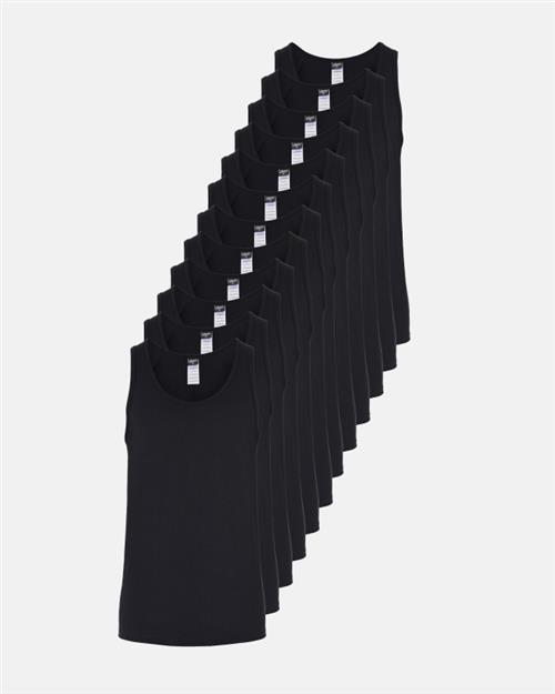 Tanktop "singlet" 12-pak | Økologisk bomuld | Sort