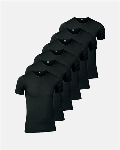 T-shirt "o-neck" 6-pak | Økologisk bomuld | Sort