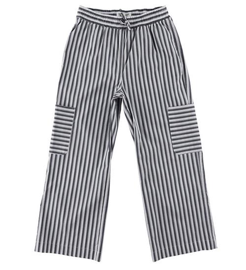 Se Sofie Schnoor Girls Bukser - Dark Grey Striped ved KidsWorld