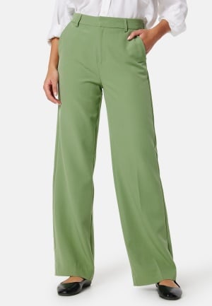 Se ONLY Berry High Waist Wide Pant Hedge Green 34/32 ved Bubbleroom