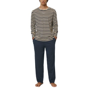 Marc O'Polo Marc O Polo Men Long Pyjama Set Beige/marine bomuld Small Herre