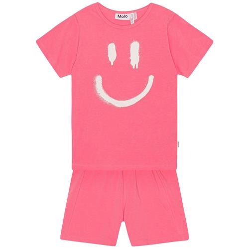 Se Molo GOTS Luvis T-shirt Og Shorts Sæt Confetti | Lyserød | 122/128 cm ved Babyshop