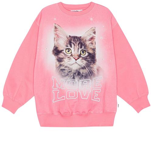 Molo Monti Sweatshirt More Love Cat | Lyserød | 92 cm