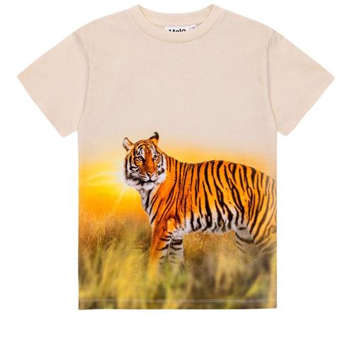 Se Molo GOTS Roxo T-shirt Tiger Sand | Beige | 98 cm ved Babyshop