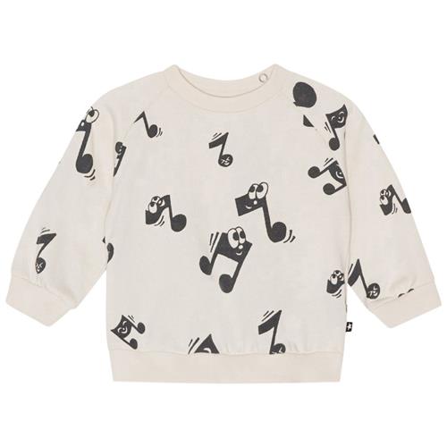 Se Molo GOTS Disc Sweatshirt Happy Notes | Beige | 74 cm ved Babyshop