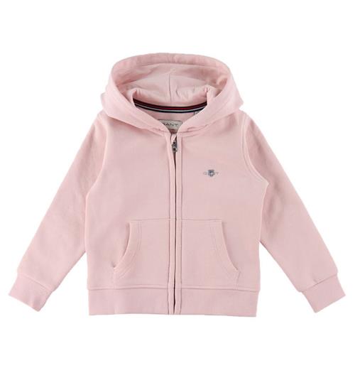 Se GANT GANT Cardigan - Shield Zip - Crystal Pink ved KidsWorld