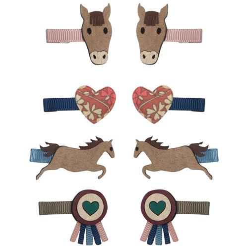 Se Mimi & Lula 8-pak Hårspænder Horse & Hound | Brun | 3-8 ved Babyshop