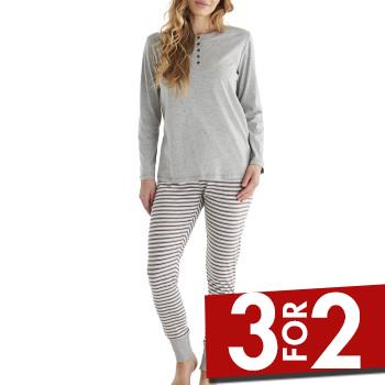 Se Damella Cotton Pyjamas Gråstribet bomuld Small Dame ved Timarco