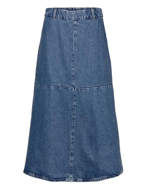 Mango A-Line Denim Skirt Mango Blue