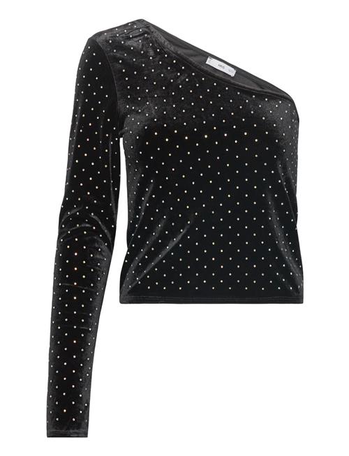 Se Mango Strass Velvet Top Mango Black ved Booztlet