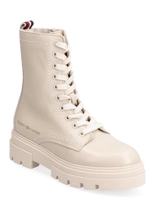 Tommy Hilfiger Monochromatic Lace Up Boot Tommy Hilfiger Beige