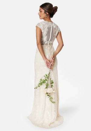 Bubbleroom Occasion Slit lace wedding Gown White 42