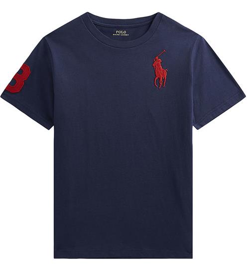 Se Polo Ralph Lauren Polo Ralph Lauren T-shirt - Refined Navy m. RÃ¸d ved KidsWorld