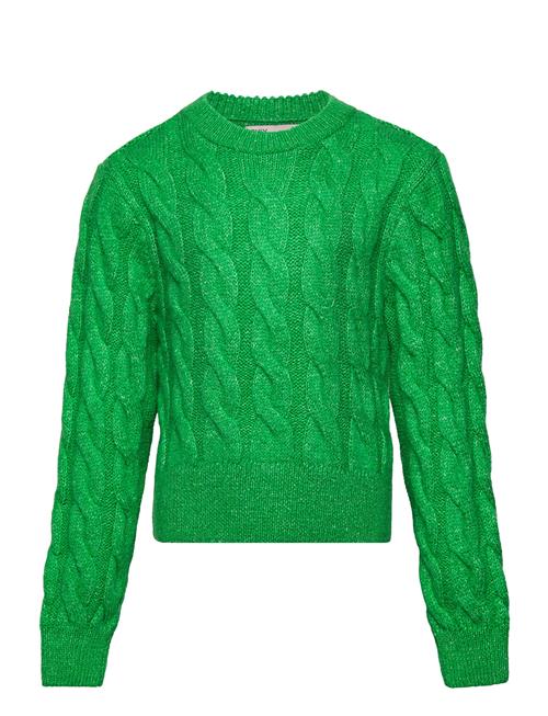 Se Kids Only Kogcarla Ls Short Cable O-Neck Knt Kids Only Green ved Booztlet