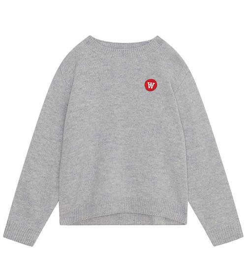 Se Wood Wood Wood Wood Bluse - Strik - Uld - Ben - Grey Melange ved KidsWorld