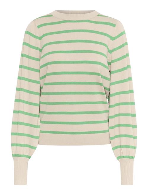 Se Kaffe Kamala Stripe Knit Pullover Kaffe Green ved Booztlet