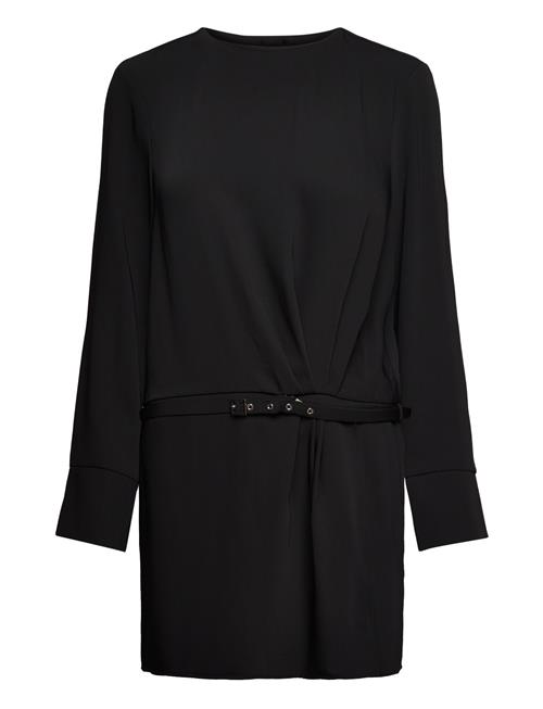 Mango Ruched Dress With Belt Mango Black