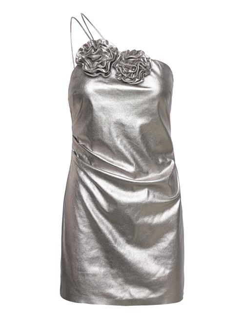 Asymmetrical Maxi Flower Dress Mango Silver